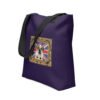 Purple Tote bag English Bulldog Unique Print on 2 sides