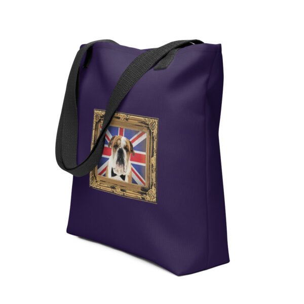 Purple Tote bag English Bulldog Unique Print on 2 sides