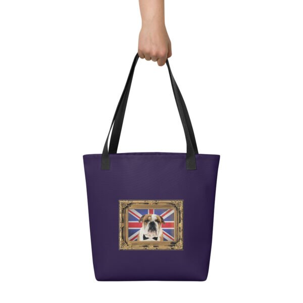 Purple Tote bag English Bulldog Unique Print on 2 sides
