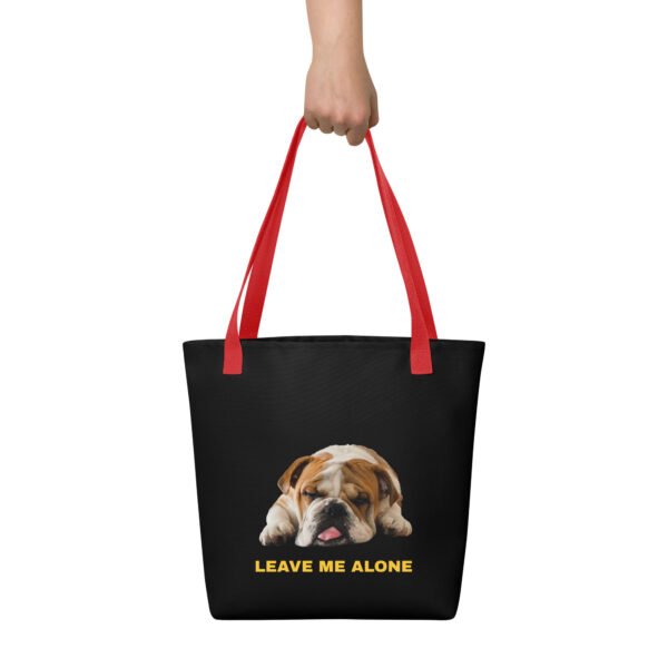 Tote bag English bulldog unique print on 2 sides : Leave me alone !